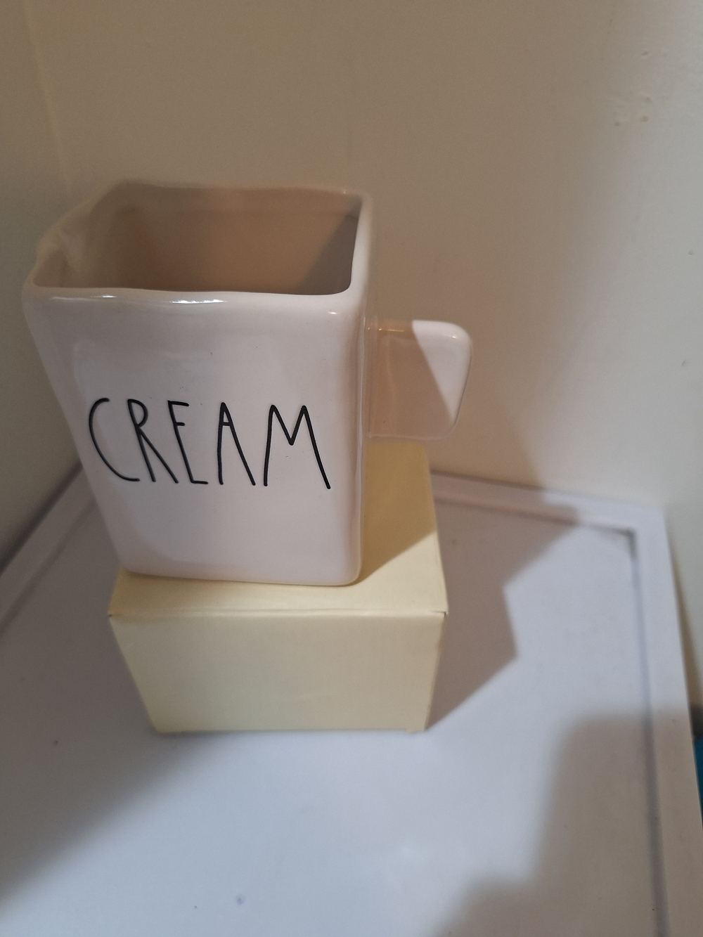 Rae Dunn Cream Ceramic Square Utensil Holder - Cream